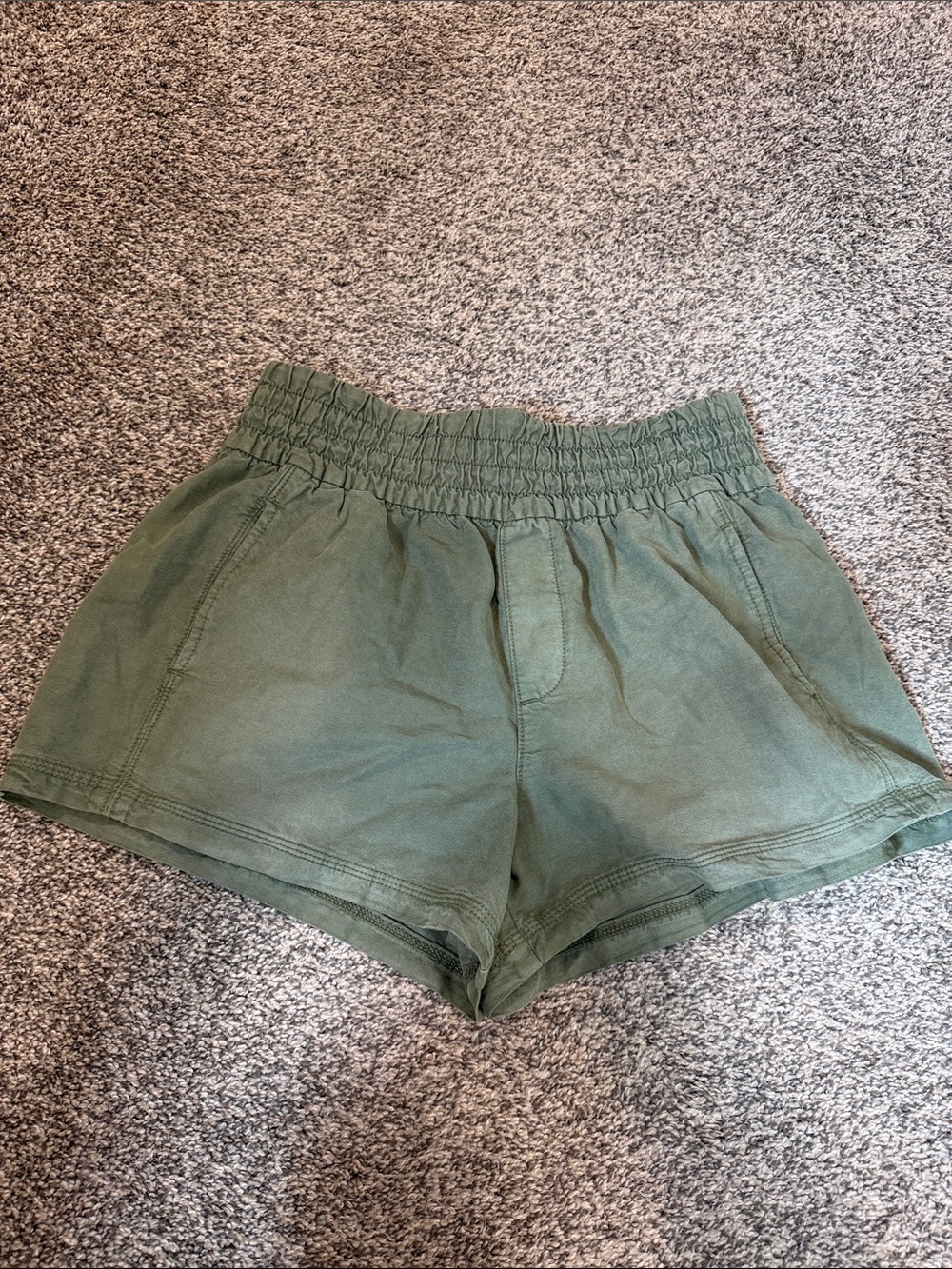 aerie Olive Green High-Rise Athletic Pull-On Shorts